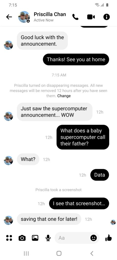 FB Messenger screenshot